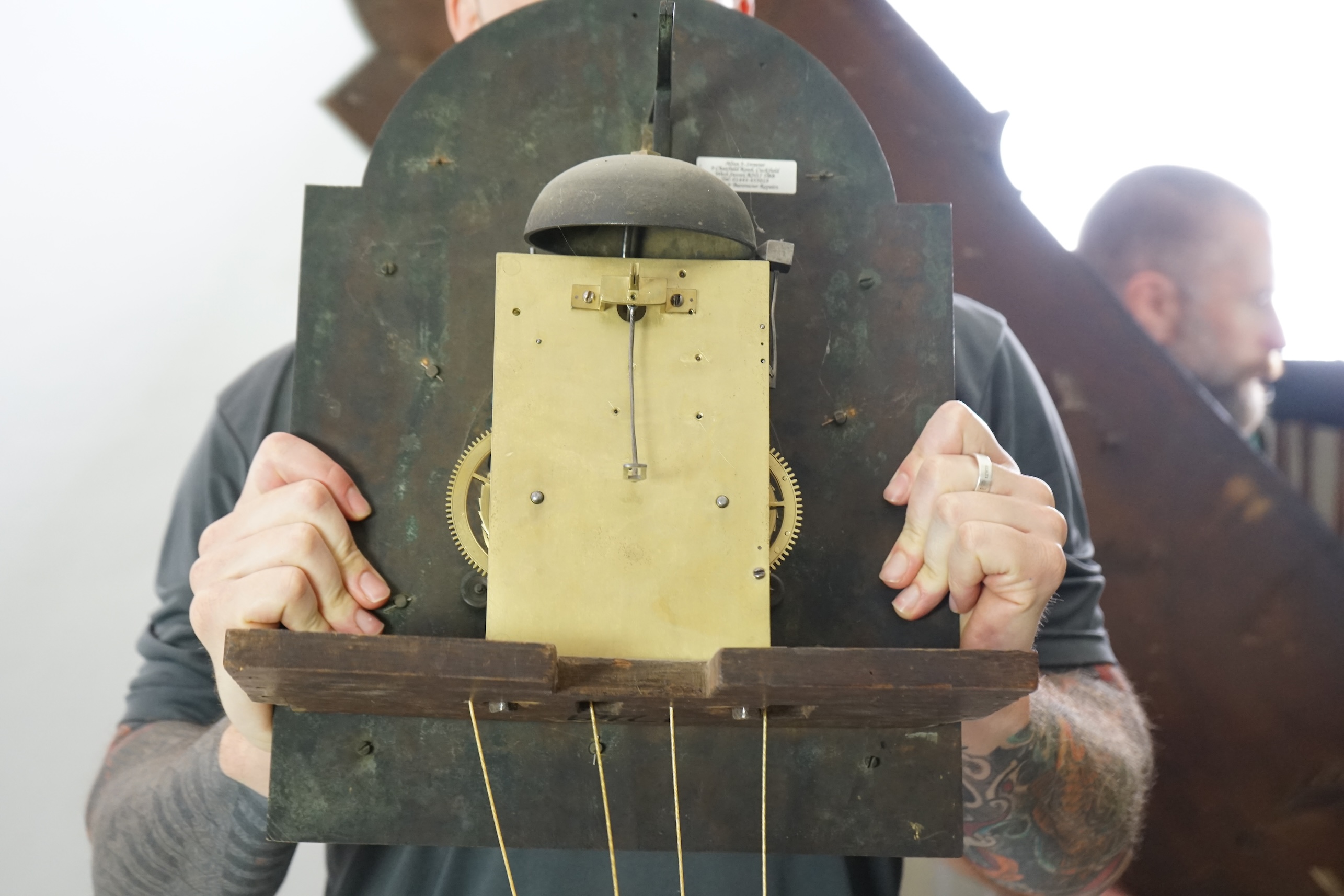 Windmills of London. A George III oak cased eight day longcase clock